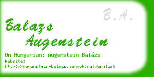 balazs augenstein business card